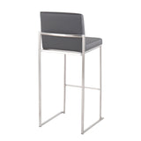 Fuji - High Back Barstool - Black Steel Legs