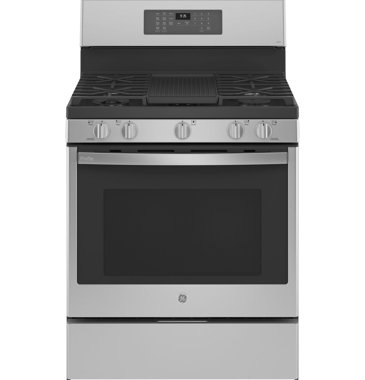 GE Profile(TM) Smart 30" Free-Standing Self Clean Gas Fingerprint Resistant Range with No Preheat Air Fry - (PGB935YPFS)