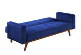 Tanitha - Futon - Blue Velvet & Natural Finish