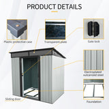 Outdoor Metal Storage Shed And Transparent Plate For Garden, Lawn