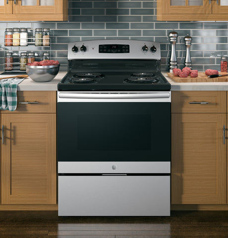 GE(R) 30" Free-Standing Self-Clean Electric Range - (JB256RMSS)