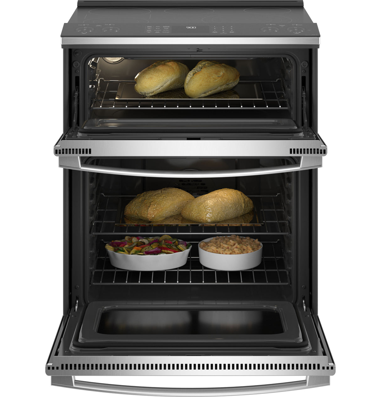 GE Profile(TM) 30" Smart Slide-In Electric Double Oven Convection Fingerprint Resistant Range - (PS960YPFS)