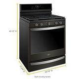 5.8 Cubic Feet Smart Freestanding Gas Range With EZ-2-Lift Grates - Black Stainless Steel