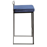 Fuji - Stackable Counter Stool With Cushion - Black Metal