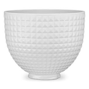 5 Quart Studded Ceramic Bowl - White