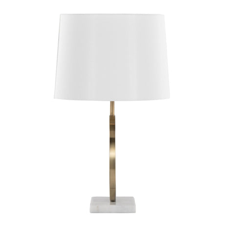 Master - 29" Metal Table Lamp - Polished Nickel And White Linen Shade from Grandview Gallery (Set of 2)