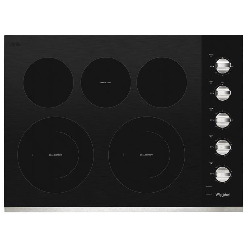 30-inch Electric Ceramic Glass Cooktop with Two Dual Radiant Elements - (WCE77US0HS)