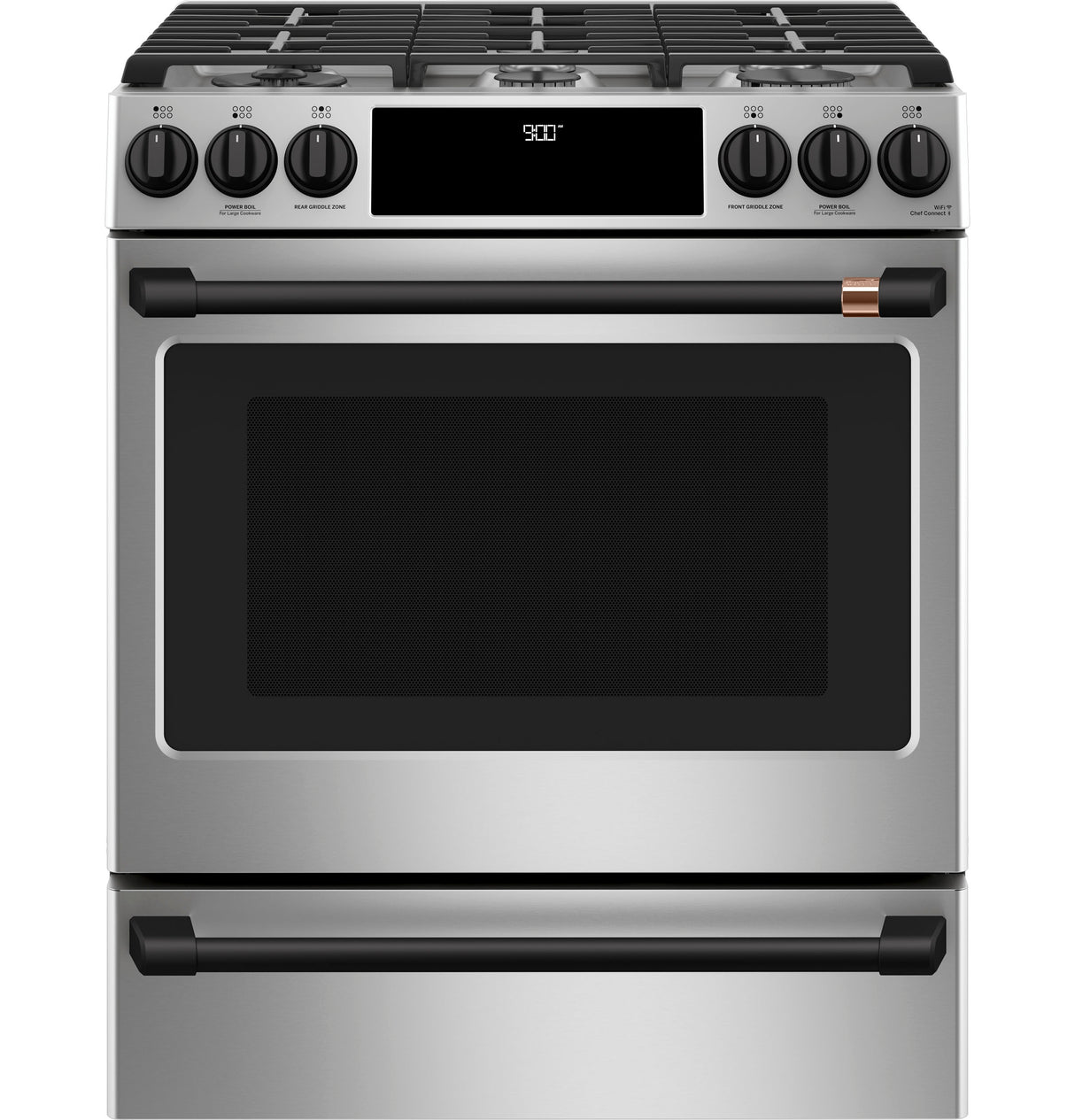 Caf(eback)(TM) 30" Smart Slide-In, Front-Control, Dual-Fuel Range with Warming Drawer - (C2S900P2MS1)