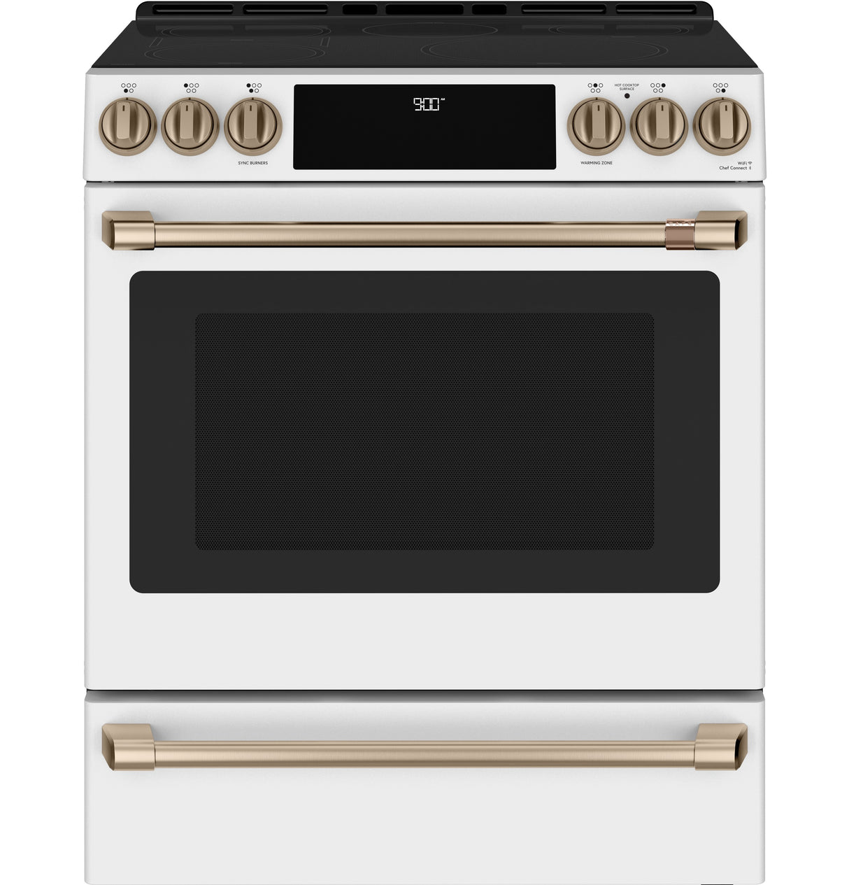 Caf(eback)(TM) 30" Smart Slide-In, Front-Control, Induction and Convection Range with Warming Drawer - (CHS900P4MW2)