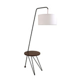 Stork - Floor Lamp - Walnut Table Accent And White Shade