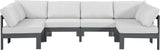 Nizuc - Outdoor Patio Modular Sectional 6 Piece - White - Fabric