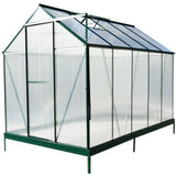 Polycarbonate Greenhouse, Heavy Duty Outdoor Aluminum Walk-In Green House Kit With Rain Gutter, Vent And Door For Backyard Garden