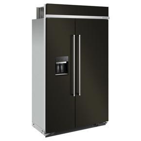 294 Cubic Feet 48" Built-In Side-By-Side Refrigerator With Ice And Water Dispenser And Printshield Finish - Black