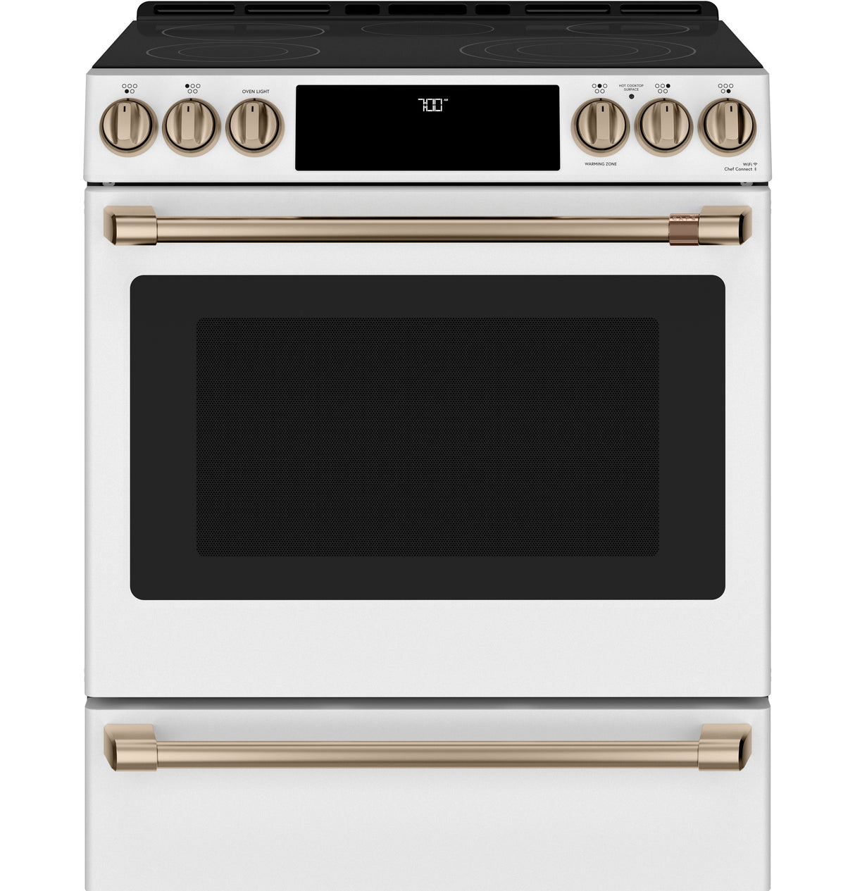 Caf(eback)(TM) 30" Smart Slide-In, Front-Control, Radiant and Convection Range - (CES700P4MW2)