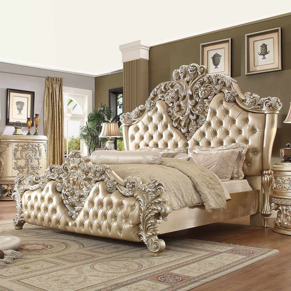 HD-8022 - 5 Piece Bedroom Set - Champagne