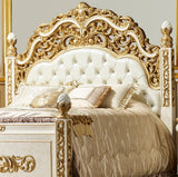 HD-903 - 5 Piece Bedroom Set - Ivory With Gold Highlights