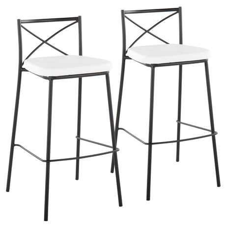 Modern Charlotte - Contemporary Fixed Height Barstool (Set of 2)