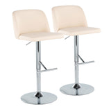 Toriano - Adjustable Barstool (Set of 2) - Beige