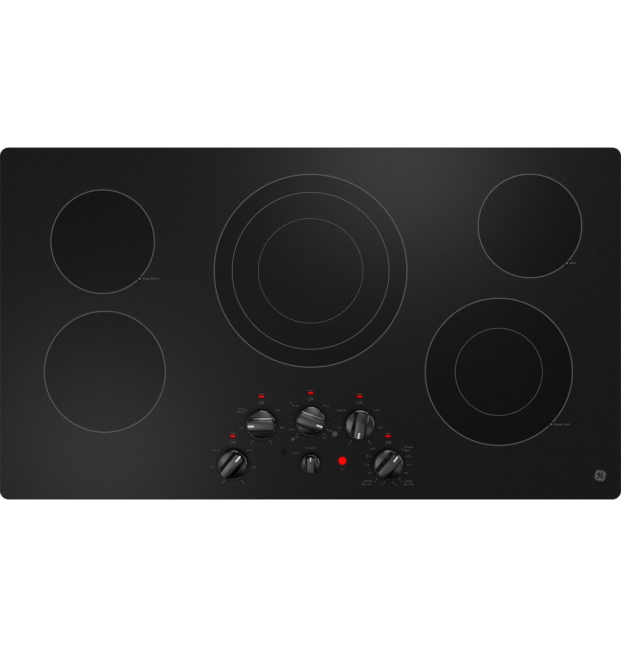 GE(R) 36" Built-In Knob Control Electric Cooktop - (JEP5036DTBB)