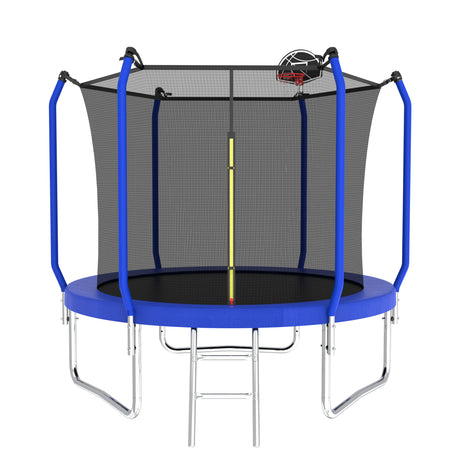 Trampoline With Basketball Hoop, Astm Approved Reinforced Type Outdoor Trampoline With Enclosure Net