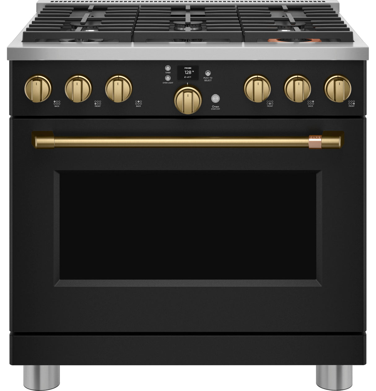 Caf(eback)(TM) 36" Smart All-Gas Commercial-Style Range with 6 Burners (Natural Gas) - (CGY366P3TD1)