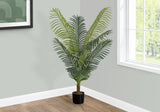 47" Tall, Artificial Plant, Palm Tree, Indoor, Faux, Fake, Floor, Greenery, Potted, Real Touch, Decorative - Green / Black