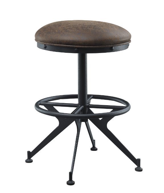 Zangief - Stool (Set of 2) - Salvaged Brown & Black Finish