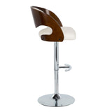 Pino - Adjustable Barstool (Set of 2) - White And Cherry