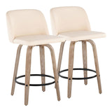 Toriano - 26" Fixed-Height Counter Stool (Set of 2) - Light Brown & Black Base