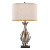 Pearl - 29" Polyresin Table Lamp - Matte White Poly, Natural Shell And White Linen Shade from Grandview Gallery (Set of 2)