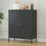 Kitchen Buffet Server Table Accent Sideboard Cupboard Server Buffet Console Table With Doors Cabinet - Black