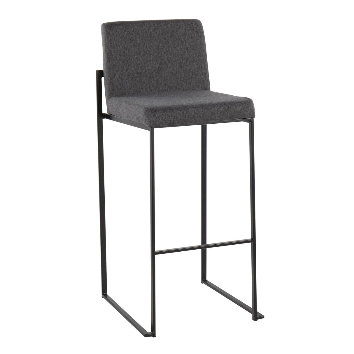 Fuji - High Back Barstool - Black Steel Legs