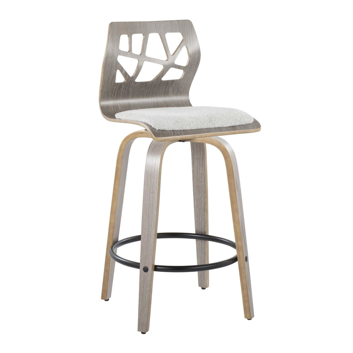 Folia - 26" Fixed-height Counter Stool (Set of 2) - Gray