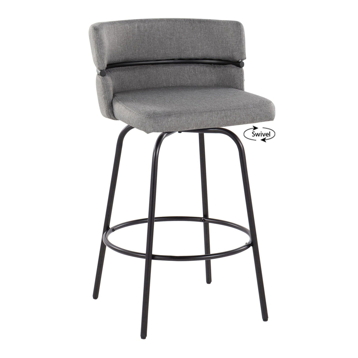 Cinch Claire - 26" Fixed-Height Counter Stool (Set of 2) - Black Base