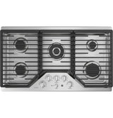 GE Profile(TM) 36" Built-In Tri-Ring Gas Cooktop with 5 Burners and Included Extra-Large Integrated Griddle - (PGP9036SLSS)