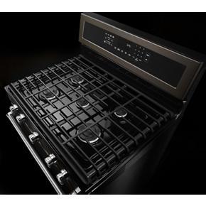 30" 5-Burner Gas Convection Range - Black