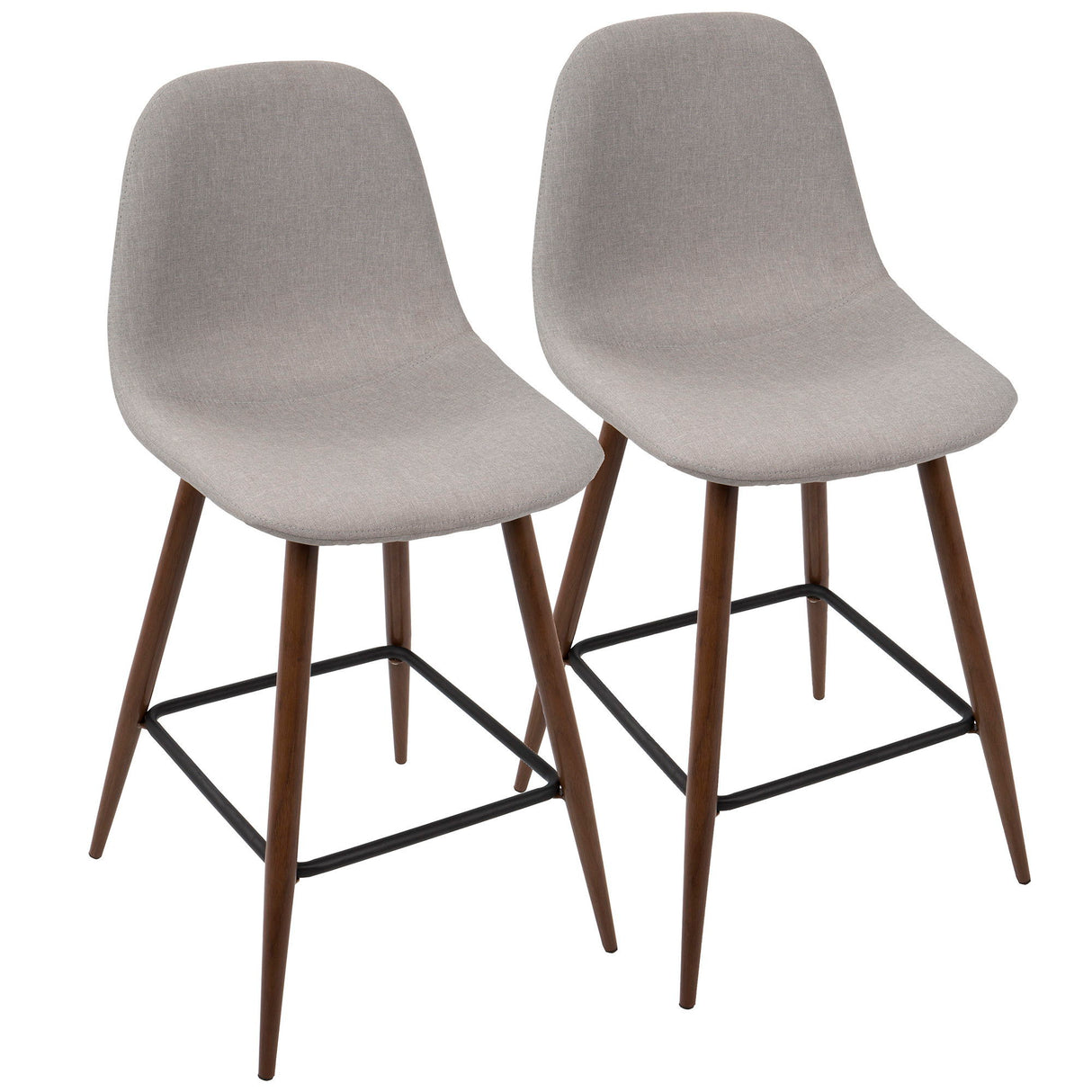 Pebble - Counter Stool - Walnut (Set of 2)