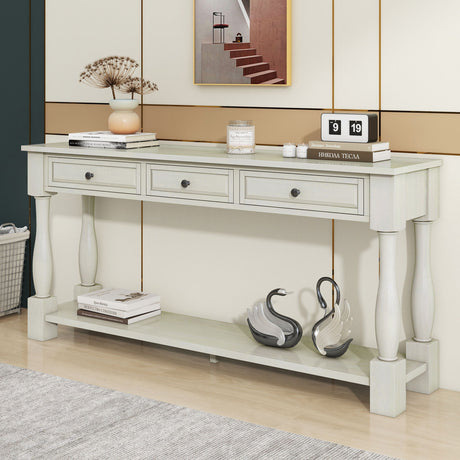 Console Table Long Console Table With Drawers And Shelf For Entryway, Hallway, Living Room