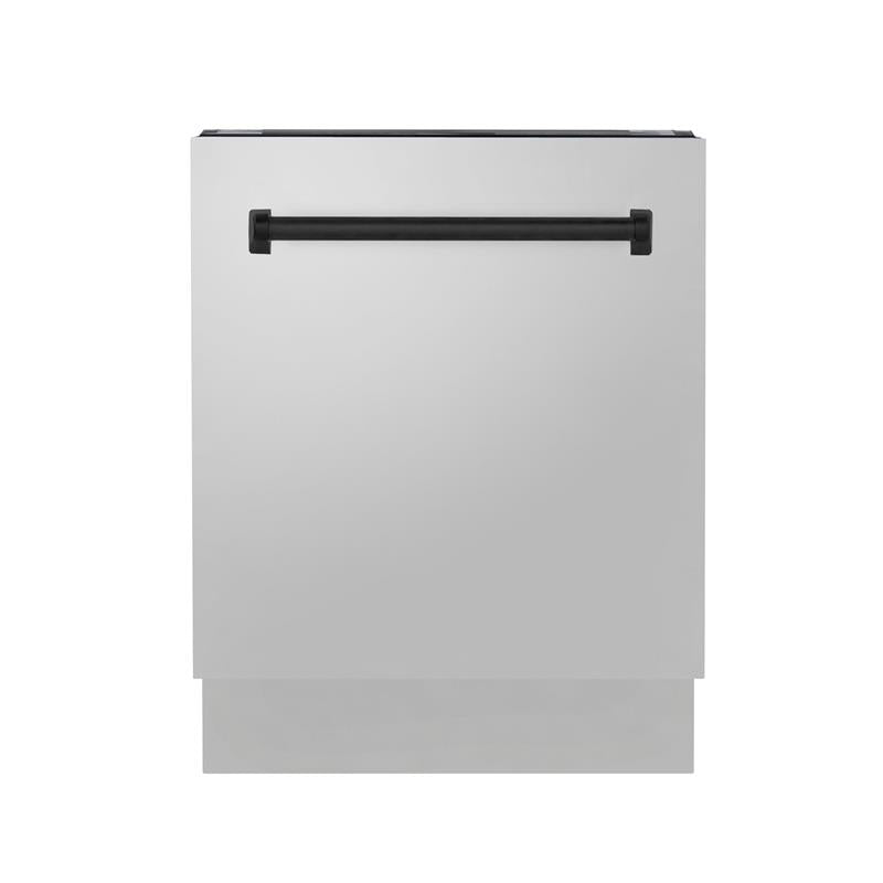 ZLINE Autograph Edition 24" 3rd Rack Top Control Tall Tub Dishwasher in Stainless Steel with Accent Handle, 51dBa (DWVZ-304-24) [Color: Matte Black] - (DWVZ30424MB)