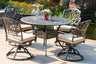 Round 48.03" Long Aluminum Dining Set With Cushions