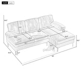 Modern Sectional Sofas Couches Velvet L Shaped Couches For Living Room, Bedroom