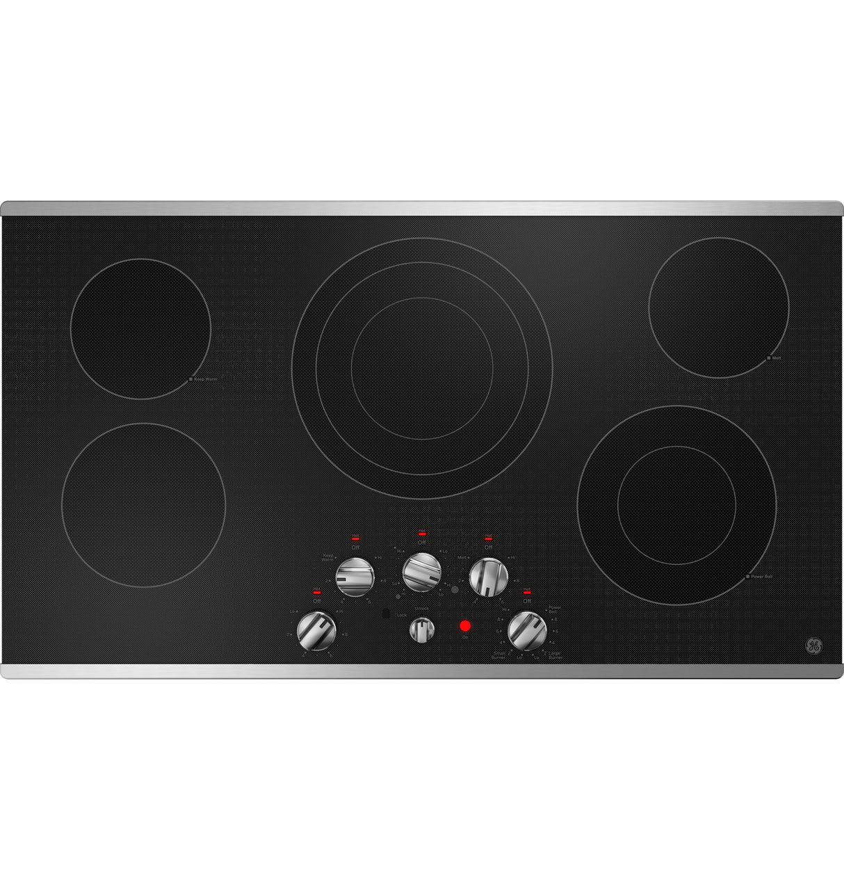 GE(R) 36" Built-In Knob Control Electric Cooktop - (JEP5036STSS)