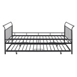 Metal Daybed With Curved Handle Design And Trundle