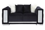 Trislar - Loveseat - Black Velvet - 33"