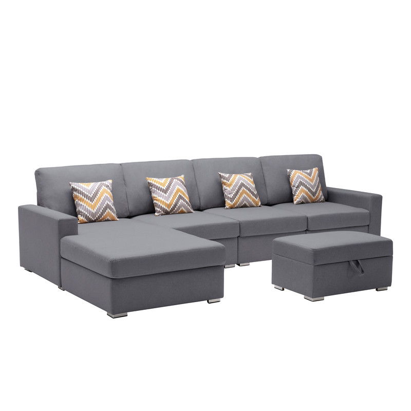 Nolan - Fabric 5 Piece Sectional Sofa With Interchangeable Legs