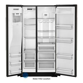 19.9 Cubic Feet Counter-Depth Side-By-Side Refrigerator With Exterior Ice And Water And PrintShield finish - Black