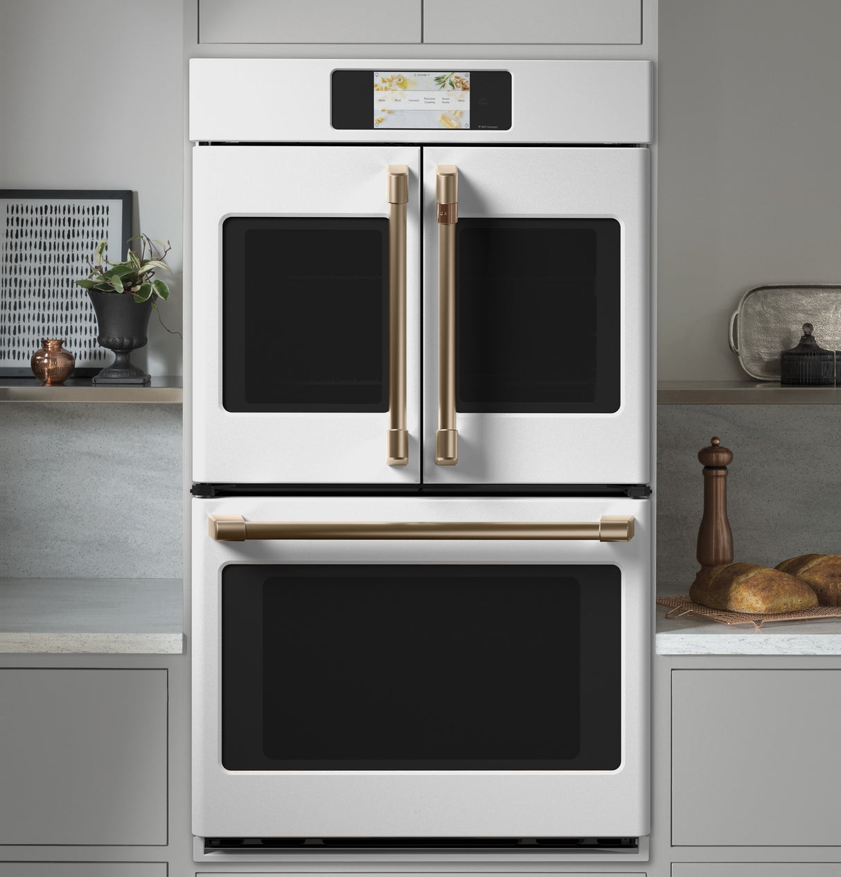 Caf(eback)(TM) Professional Series 30" Smart Built-In Convection French-Door Double Wall Oven - (CTD90FP4NW2)