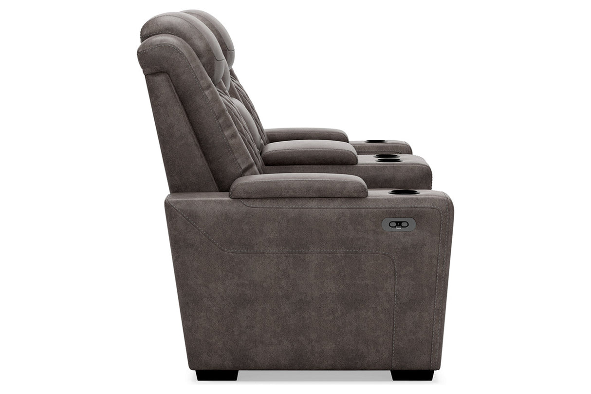 Hyllmont Power Reclining Loveseat With Console - (9300318)