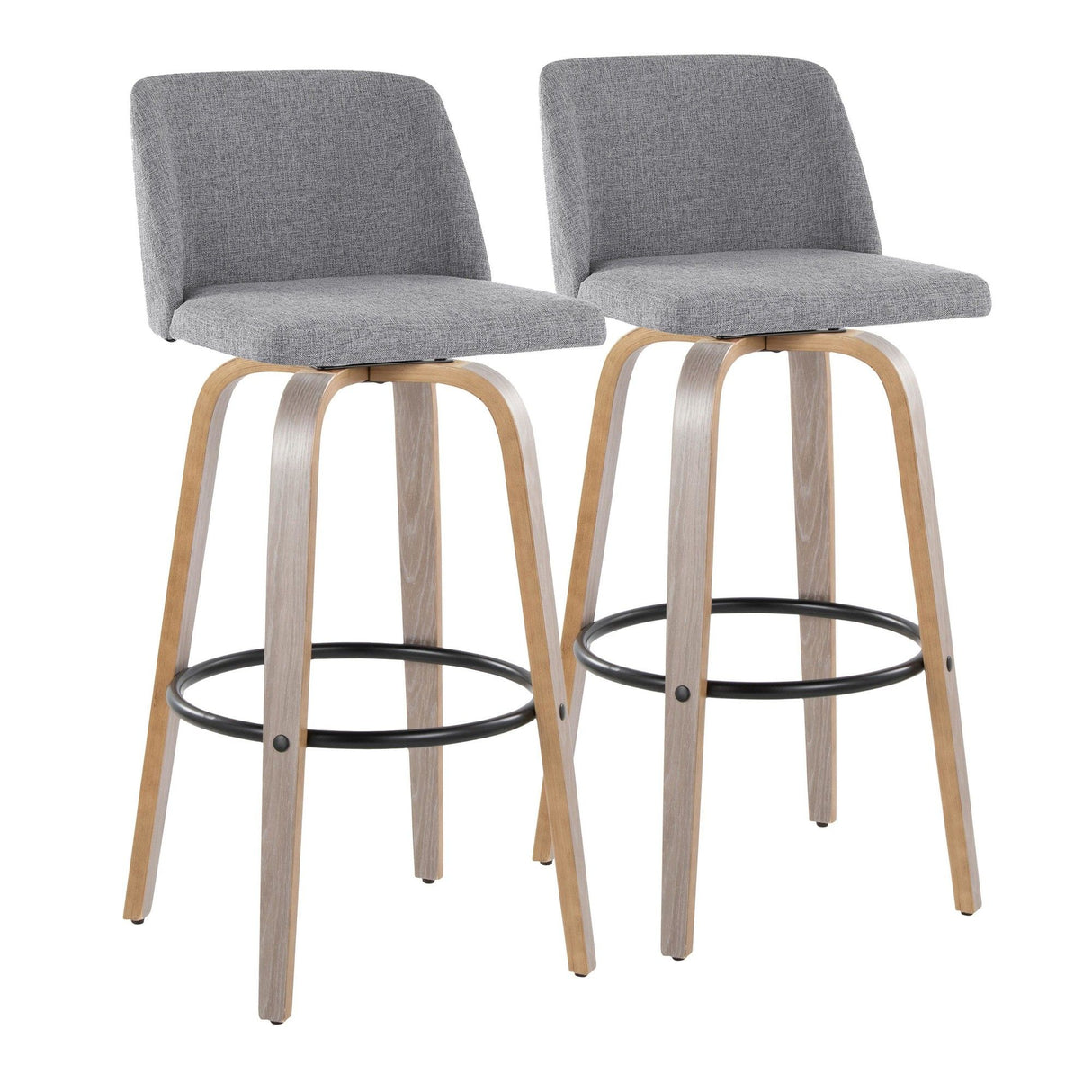 Toriano - 30" Fixed-Height Fabric Barstool (Set of 2)