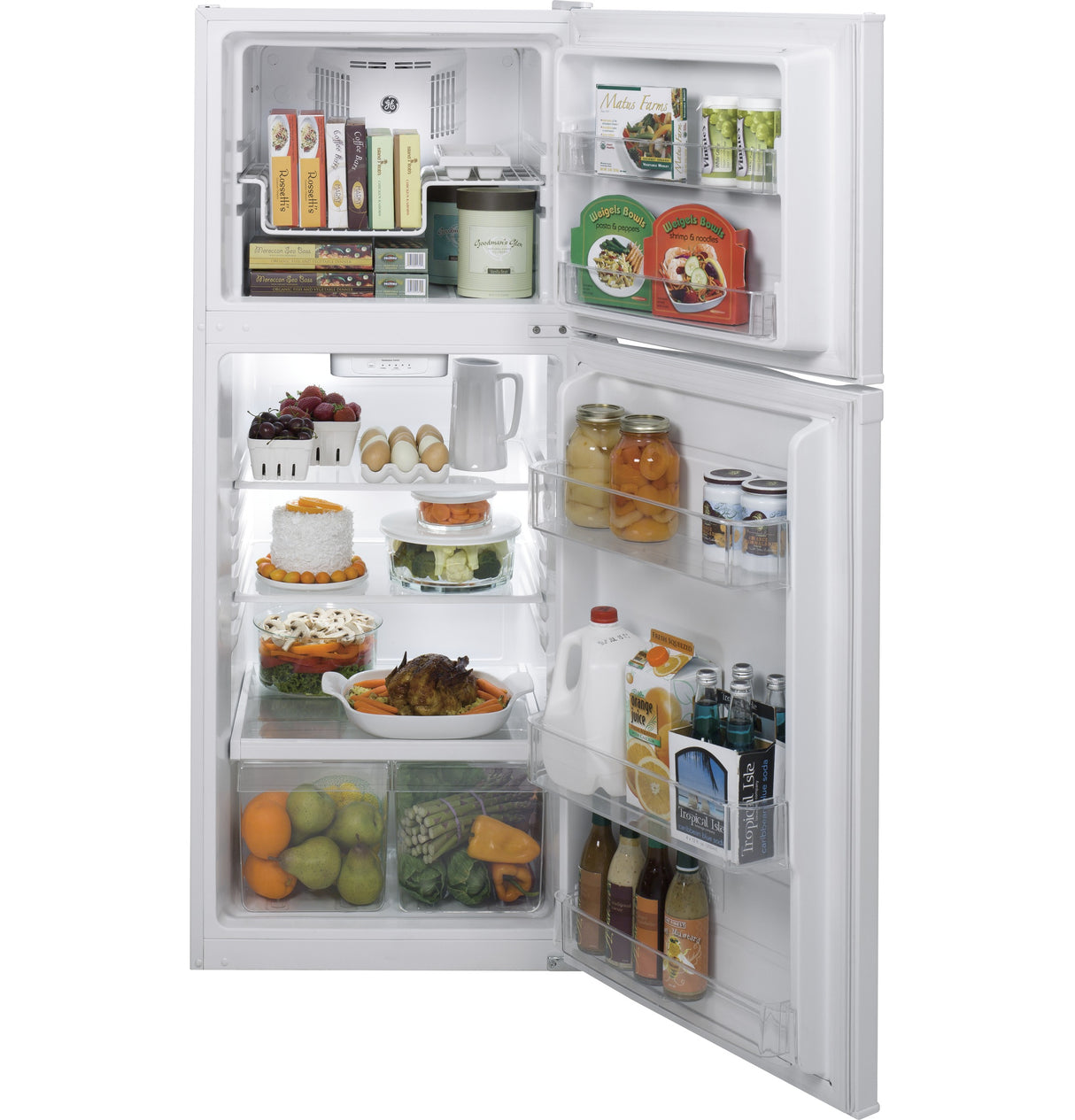 GE(R) ENERGY STAR(R) 11.6 cu. ft. Top-Freezer Refrigerator - (GPE12FGKWW)